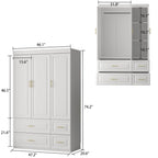 Modern Freestanding Wardrobe Armoire Closet Large Storage Cabinet