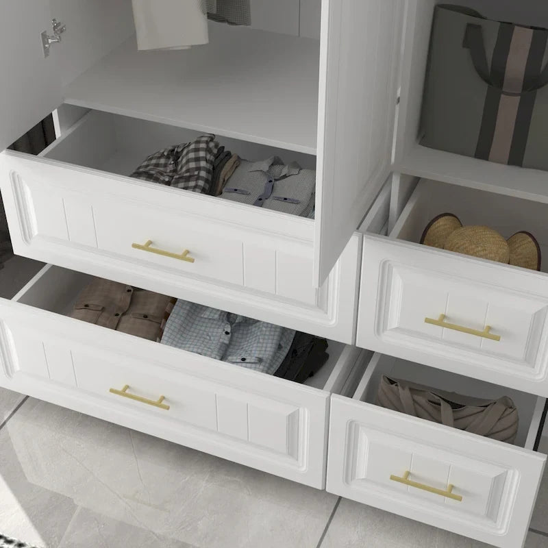 Modern Freestanding Wardrobe Armoire Closet Large Storage Cabinet