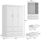 Modern Freestanding Wardrobe Armoire Closet Large Storage Cabinet