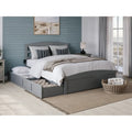 Platform Bed with Footboard and 2 Storage Drawers