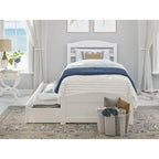 Platform Bed with Footboard and 2 Storage Drawers
