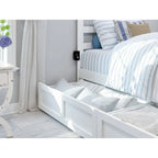 Platform Bed with Footboard and 2 Storage Drawers