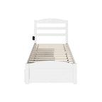 Platform Bed with Footboard and 2 Storage Drawers