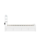 Platform Bed with Footboard and 2 Storage Drawers