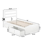 Platform Bed with Footboard and 2 Storage Drawers