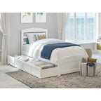 Platform Bed with Footboard and 2 Storage Drawers