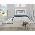 Platform Bed with Footboard and 2 Storage Drawers