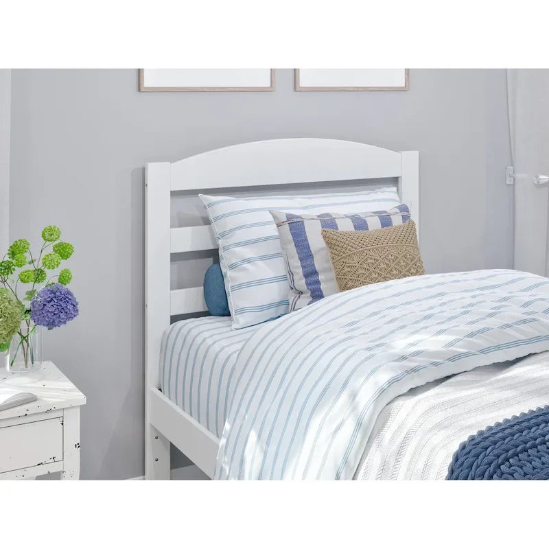 Platform Bed with Footboard and 2 Storage Drawers