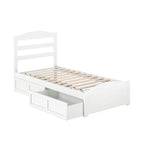 Platform Bed with Footboard and 2 Storage Drawers