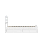Platform Bed with Footboard and 2 Storage Drawers