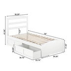 Platform Bed with Footboard and 2 Storage Drawers