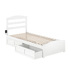 Platform Bed with Footboard and 2 Storage Drawers