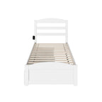 Platform Bed with Footboard and 2 Storage Drawers