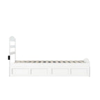 Platform Bed with Footboard and 2 Storage Drawers
