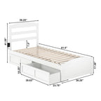 Platform Bed with Footboard and 2 Storage Drawers