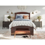 Platform Bed with Footboard and 2 Storage Drawers