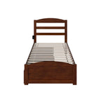 Platform Bed with Footboard and 2 Storage Drawers