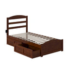 Platform Bed with Footboard and 2 Storage Drawers
