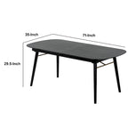 Obround Top Wooden Dining Table with Extendable Leaf, Charcoal Gray