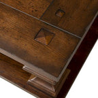 Brown Cocktail Table with Heavy Oak Planked Top