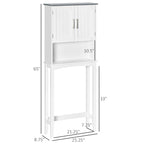 Modern Over The Toilet Storage Cabinet, Double Door Over Toilet Bathroom Organizer