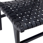 Top Grain Woven Leather with Teak Frame Dining Side Chair