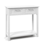 Narrow Console Table with Drawers and Open Storage Shelf - 31.5L x 14W x 32H