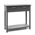 Narrow Console Table with Drawers and Open Storage Shelf - 31.5L x 14W x 32H