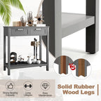 Narrow Console Table with Drawers and Open Storage Shelf - 31.5L x 14W x 32H