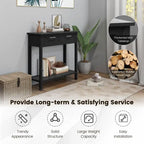Narrow Console Table with Drawers and Open Storage Shelf - 31.5L x 14W x 32H