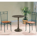 Round Transitional MDF and Metal Bistro Dining Table - 30 H x 30 W x 30 L Inches
