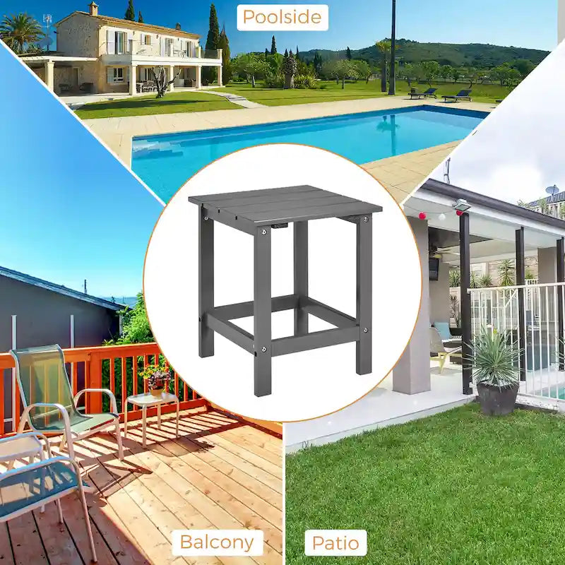 15 End Side Coffee Table Square Wooden Slat Garden Deck - See details