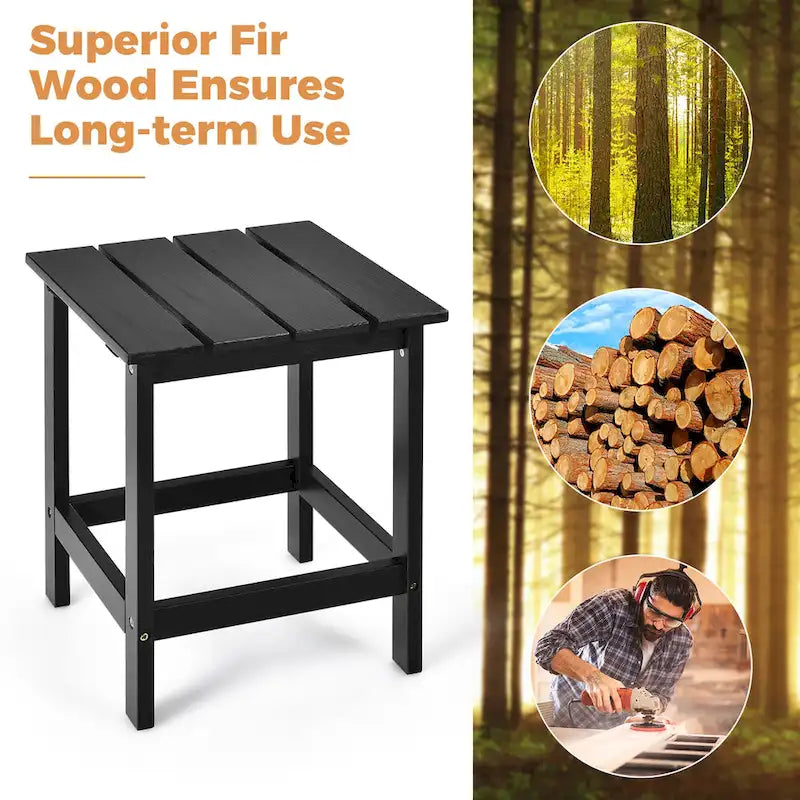 15 End Side Coffee Table Square Wooden Slat Garden Deck - See details