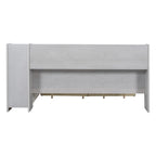 Wooden Multi-functional Daybed with Storage Shelves, 2 Storage Drawers and Study Desk