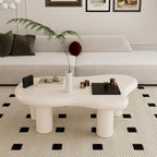 40 Inch Black Cloud Shaped Coffee Table for Living Room
