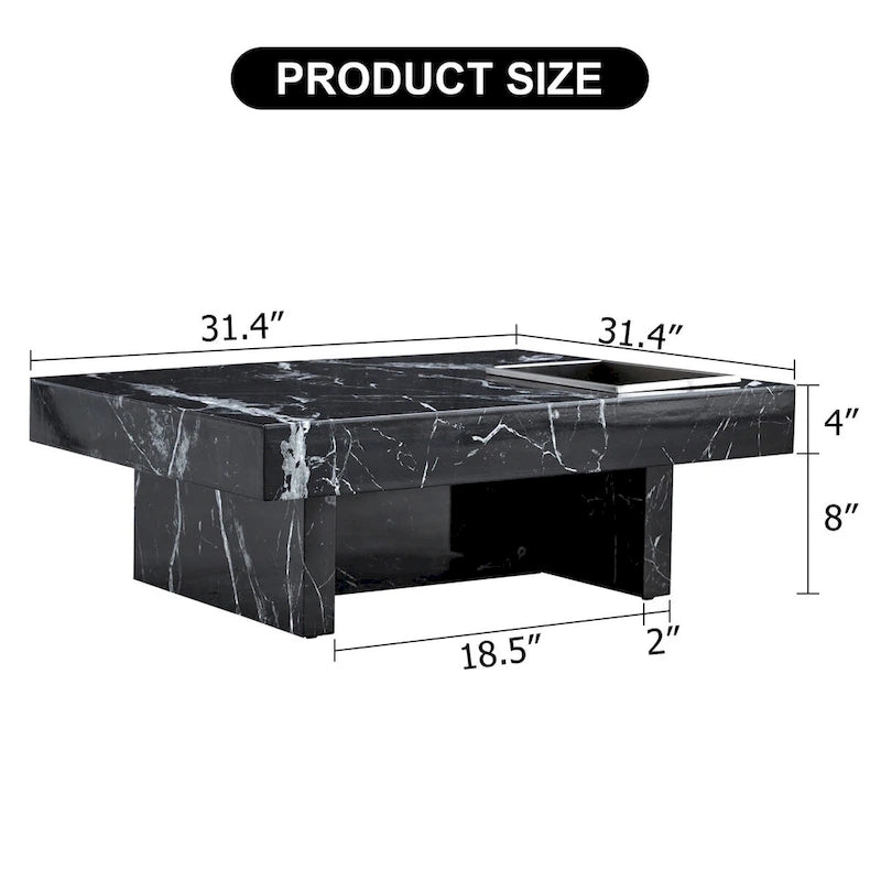 Coffee Table,Imitation Marble Pattern,Made Of Mdf Material,The Fusion Of Elegance And Natural Fashion