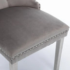High-end Tufted Solid Wood Contemporary Velvet Upholstered Dining Chair with Chrome Stainless Steel Plating Legs,Set of 2