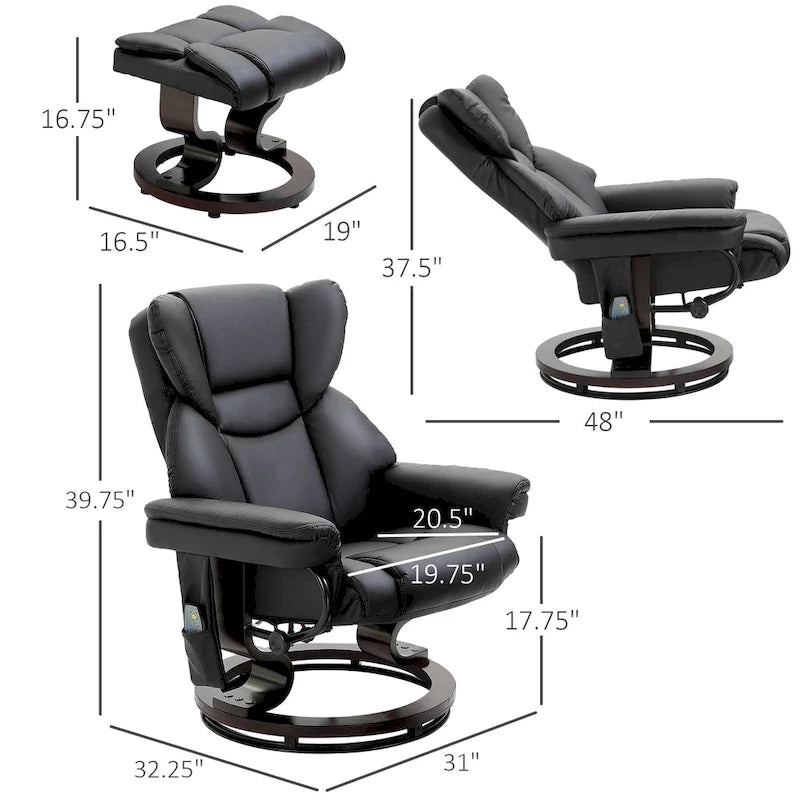 Recliner Chair with Ottoman Footrest