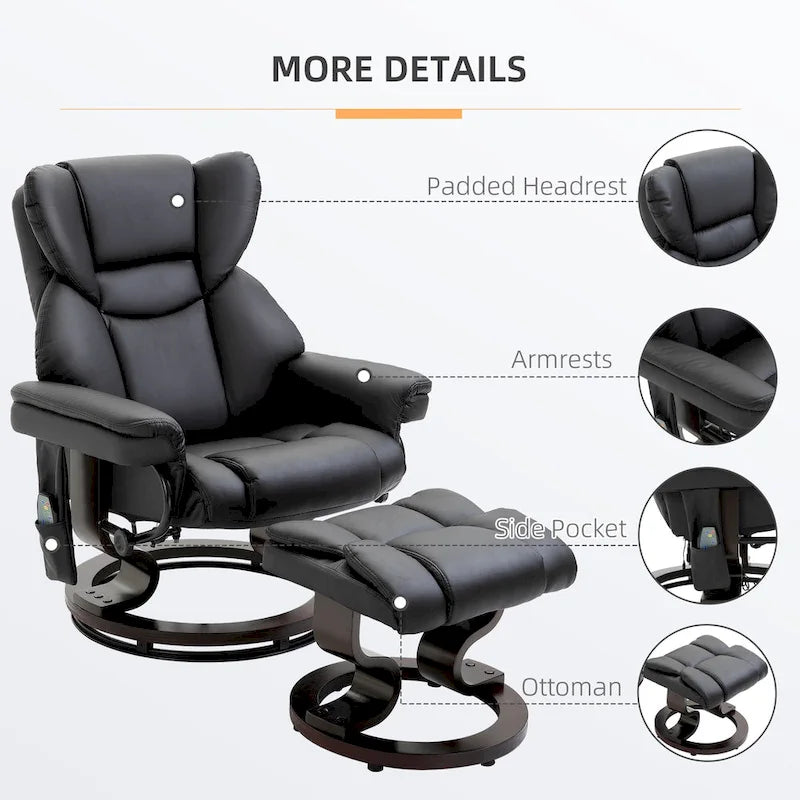 Recliner Chair with Ottoman Footrest