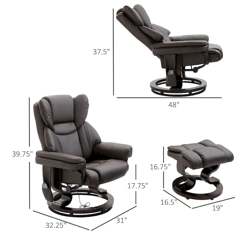 Recliner Chair with Ottoman Footrest