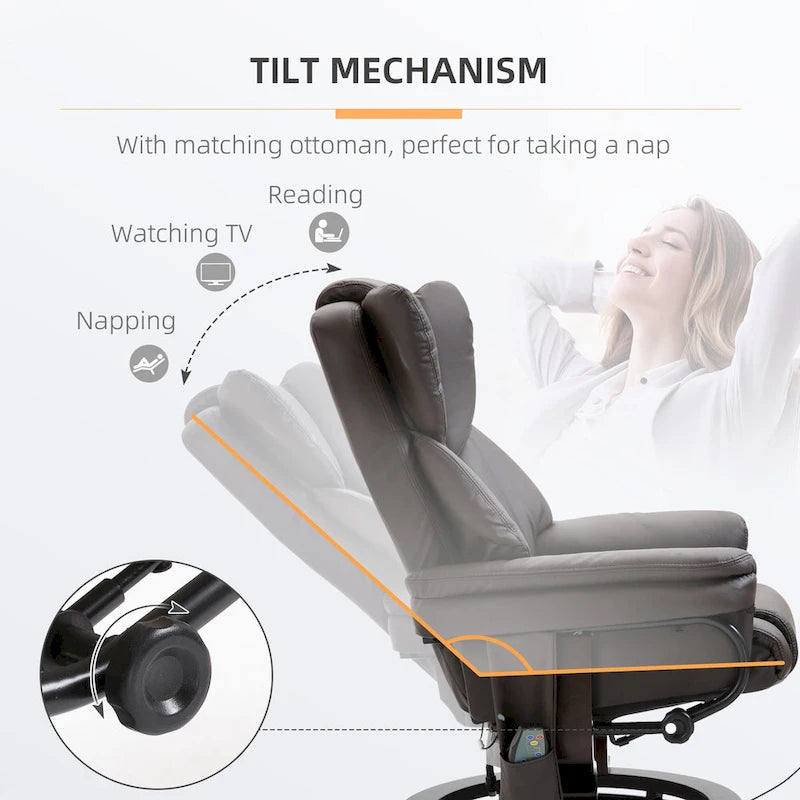 Recliner Chair with Ottoman Footrest