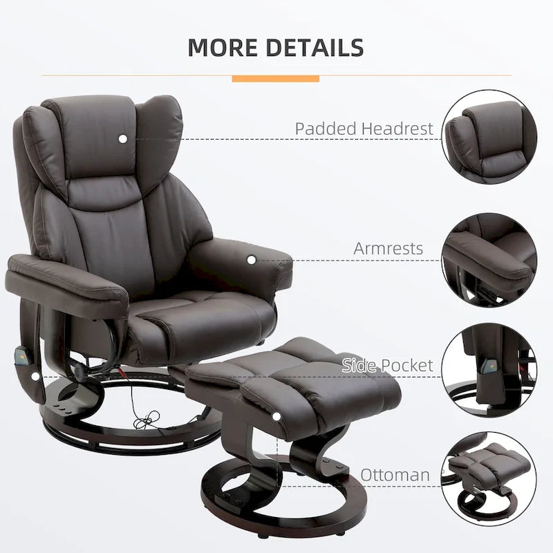 Recliner Chair with Ottoman Footrest